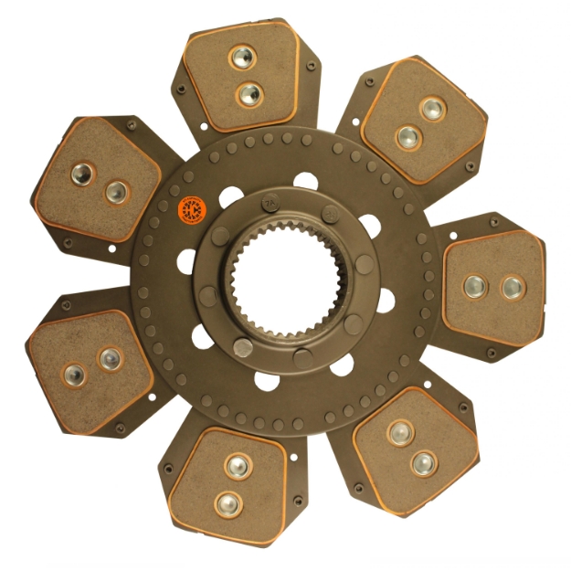 Picture of 13-3/4" Transmission Disc, 8 Pad, w/ 2-3/4" 34 Spline Hub - Reman