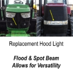 Picture of 3-1/4" Round LED Flood Beam Grille Light for Case IH Mangum Tractors, 3200 Lumens
