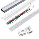 Picture of LED Moisture Proof Integrated 4' Tube. 5000lm, 6500k. Milky or clear cover. QTY 20 in a case.