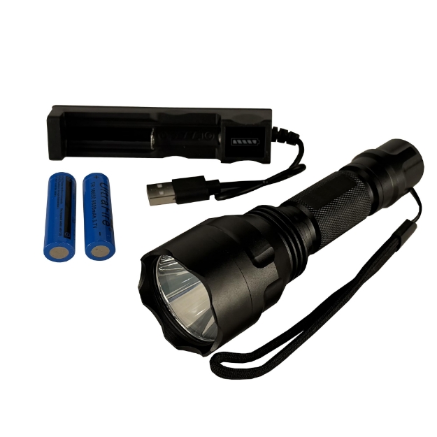 Picture of Heavy Duty Aluminum Rechargeable Flashlight w/ Battery, 1000 Lumens