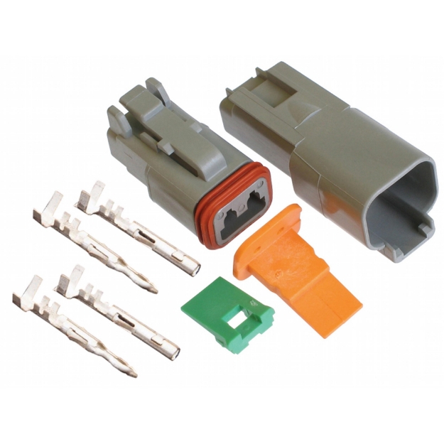 Picture of 2-Pin Deutsch DT Electrical Connector, 13 Amp, 14-20 AWG