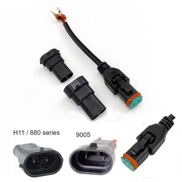 Picture of 2 pin Deutsch DT compatible to 880 (H11) and 9005, 6"