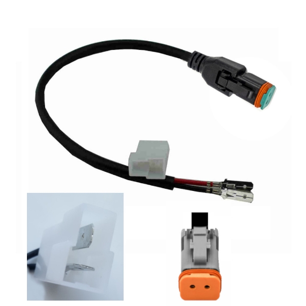 Picture of 2 pin Deutsch DT compatible to nylon "T" connector 15"